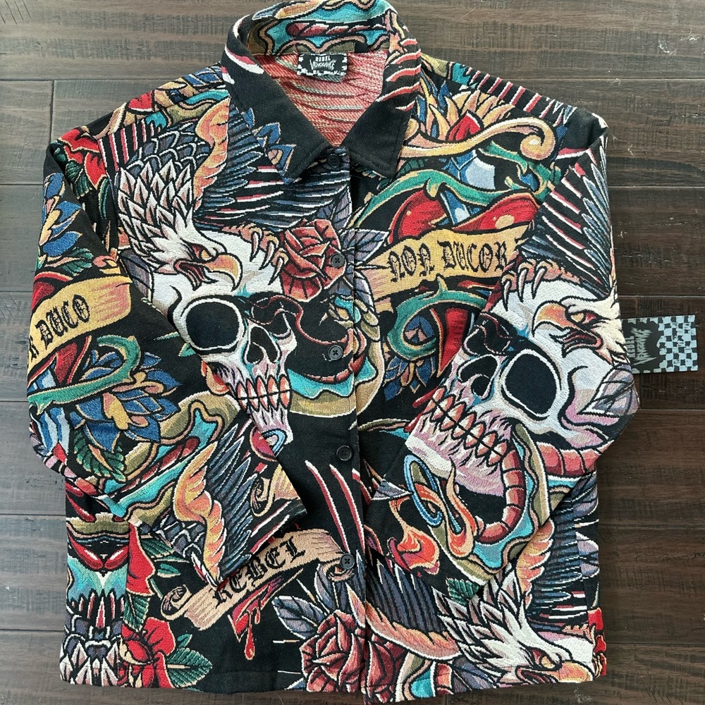 Rebels Vengence Skull Pattern Jacket - image 1